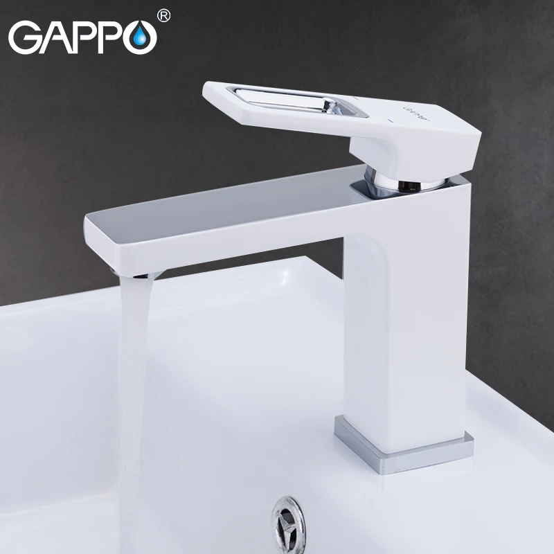 

GAPPO Basin Faucets white and chrome mixer tap bathroom brass basin faucet sink mixer deck mounted taps washbasin water faucets
