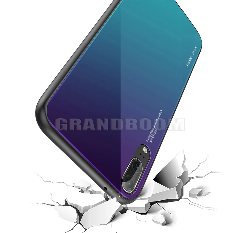 50 шт. цветной градиентный чехол для huawei P30 P20 mate 30 Pro 20 Lite Nova 5 5i 4 P Smart Z Y7 Y6, мягкий ТПУ чехол из закаленного стекла
