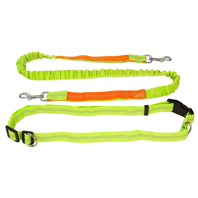 Hands Free Pet Dog Running Leash High Elastic Nylon Band Jogging Walking Exercise Retractable Leash Strip Pet Accessories