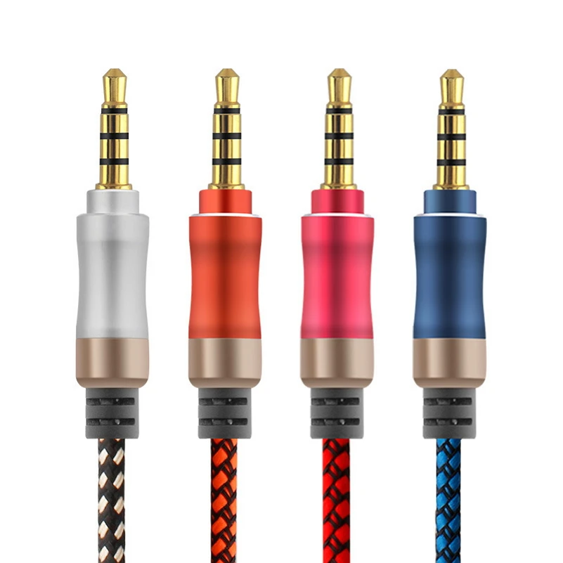 1PC 3.5mm Male To Male Car Auxiliary Audio Braided Cable Car Aux Cord