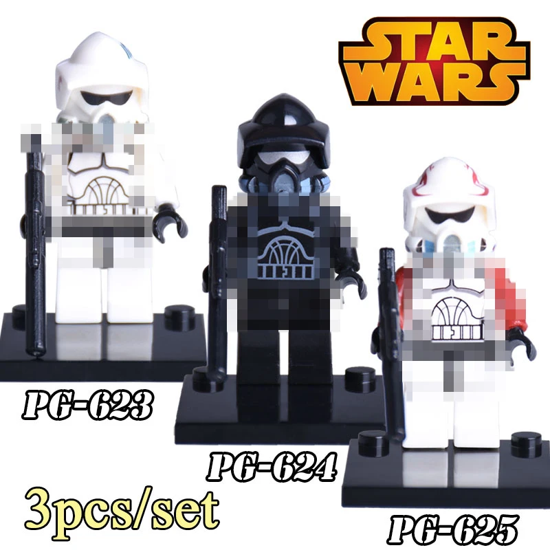 5 Custom Shadow ARF Trooper Minifigure Star Wars Lot Building Blocks 