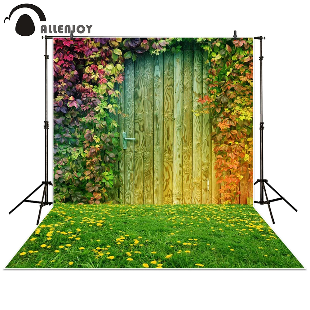 Allenjoy photography backdrop garden Grass Leaves Flower