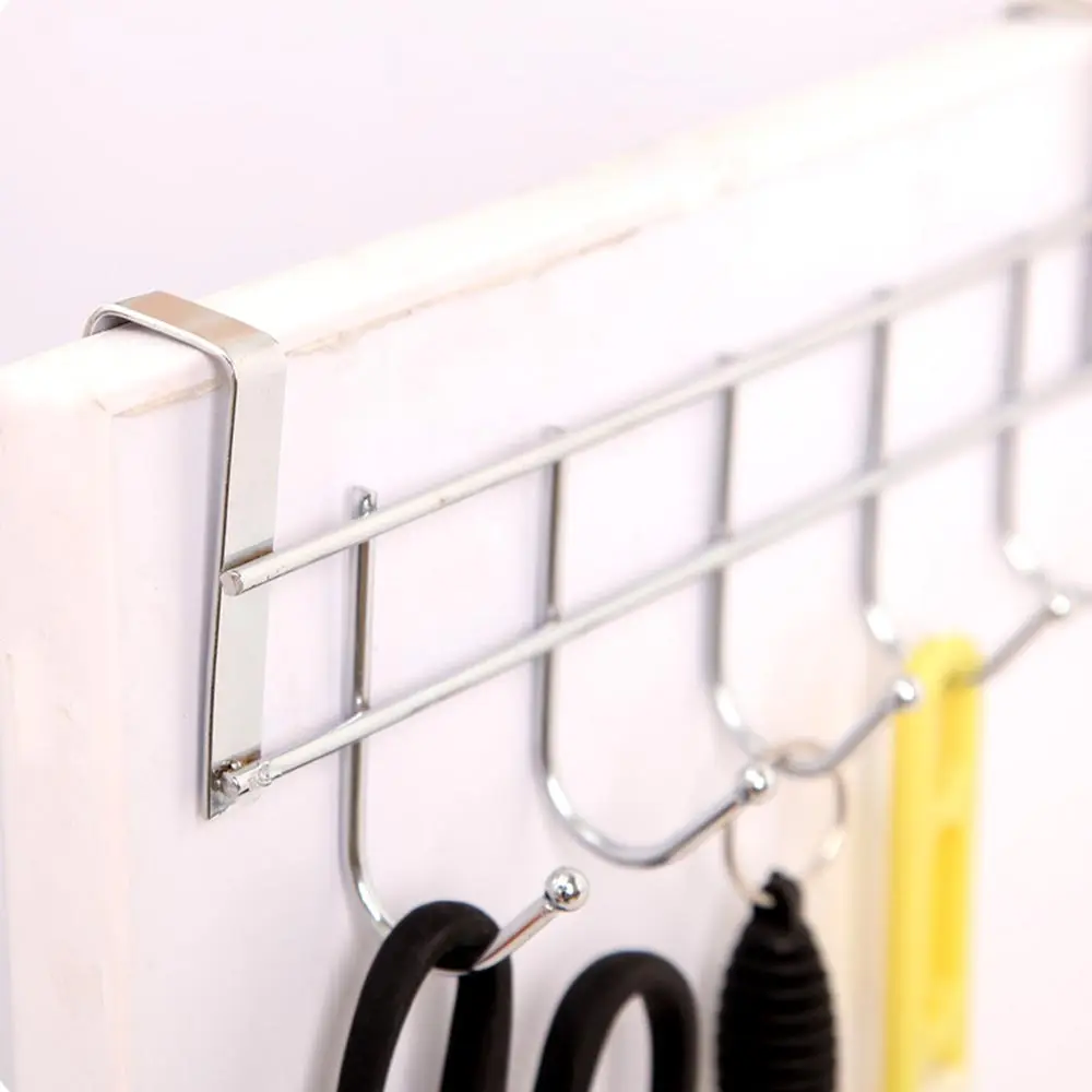 5 Hook Bold Stainless Steel Cabinet Back Hook Home Storage Supplies Doors And Windows Kitchen Towel Cleaning Cloth Hanger