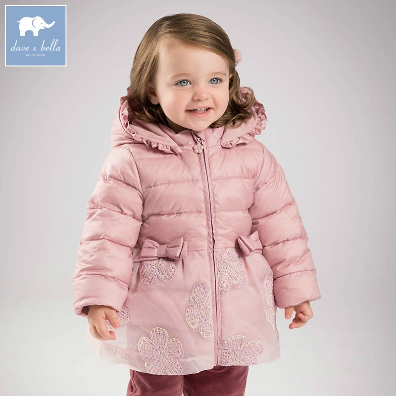 Db4654 Dave Bella Winter Baby Girls Down Jacket Children White Duck