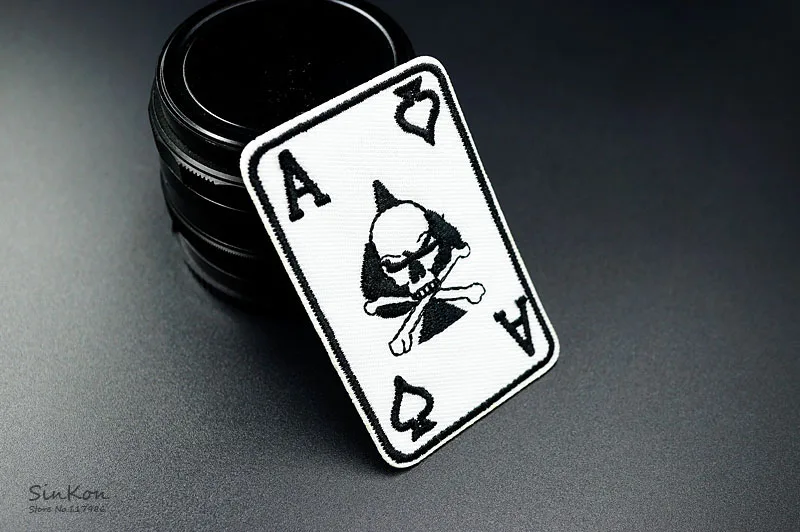 Покер(Размер: 4,7X7,2 см) DIY утюг на вышитая нашивка-аппликация одежды Швейные принадлежности для приклеивания на одежду утюгом Декоративные значки