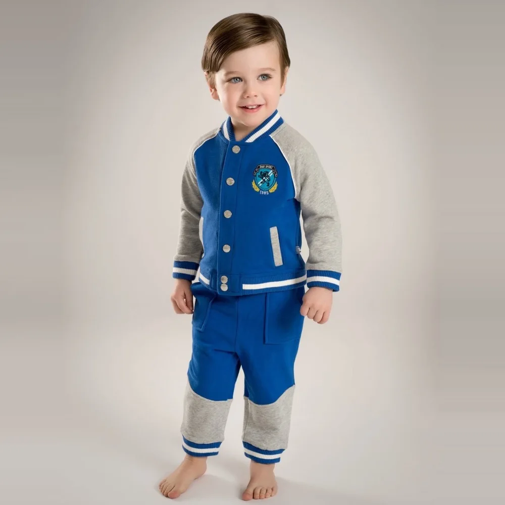 Brand 2017 Spring child kid baby boy sets 100Cotton long sleeve jacket