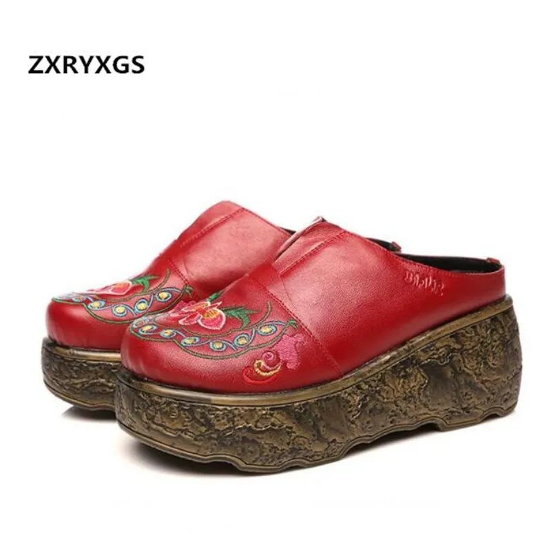 Original Retro Embroidered real Leather Shoes fashion sandals 2019 summer Women Sandals Platform Wedges sandals Women Slippers Original Retro Embroidered real Leather Shoes fashion sandals 2019 summer Women Sandals Platform Wedges sandals Women Slippers