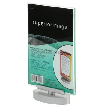 

Counter/Tabletop Swivel Sign Holder, Rotating Sign Holder with Double Side Displays YRSH-001