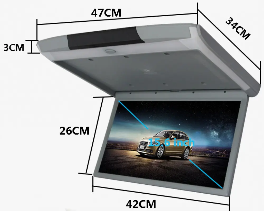 15,6 дюймовый автомобильный монитор на крыше, верхний потолок ips экран/откидной дисплей MP5 плеер HDMI/1080 P HD цифровой цветной телевизор