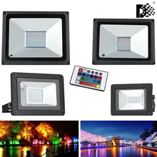 16 цветов RGB Светодиодный прожектор 10 Вт 20 Вт 30 Вт 50 Вт 220/240 в проектор светодиодный прожектор IP65 водозащитный отражатель прожектор Открытый