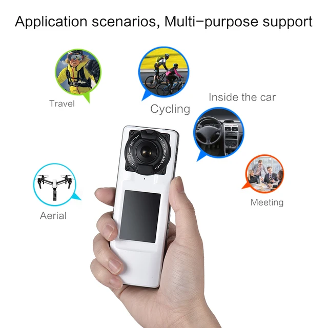 Andoer 360 Degree Video Camera 4K Ultra HD WiFi VR Camera Handheld Panoramic Video Camera with Dual Lens 2.0inch LCD Display