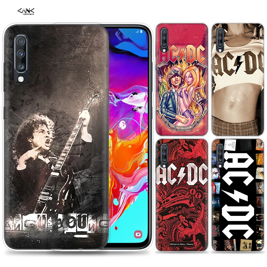 

Bags Case for Samsung Galaxy Mobile Phone A50 A70 A30 A20 J4 J6 J8 A6 A8 M30 A7 Plus 2018 Note 8 9 ACDC Rock Ac DC Angus young