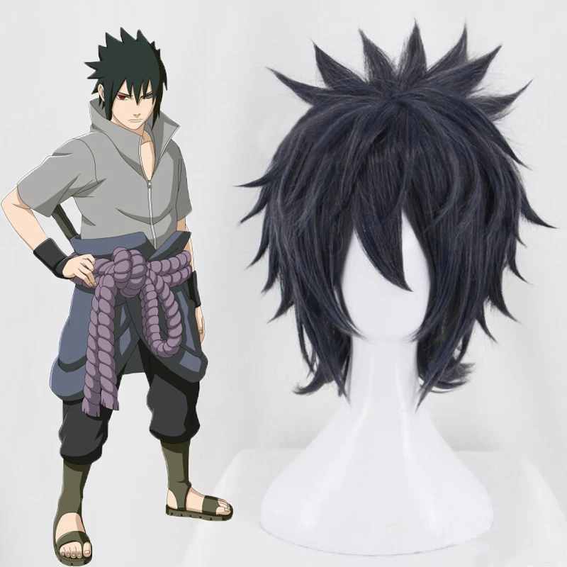 

Anime Naruto Cosplay Wigs Akatsuki Sasuke Uchiha Cosplay Wig Heat Resistant Synthetic Wig Hair Halloween Party Wig