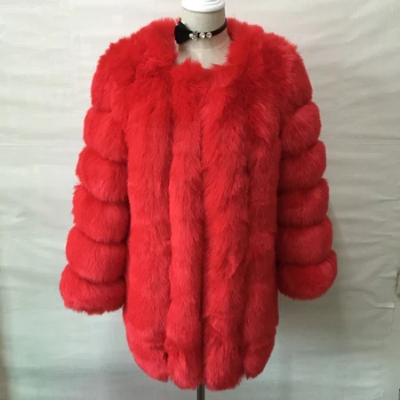 ZADORIN S-4XL Winter Luxury Faux Fox Fur Coat Slim Long Pink Red Blue Faux Fur Jacket Women Fake Fur Coats manteau fourrure long bubble coat Coats & Jackets