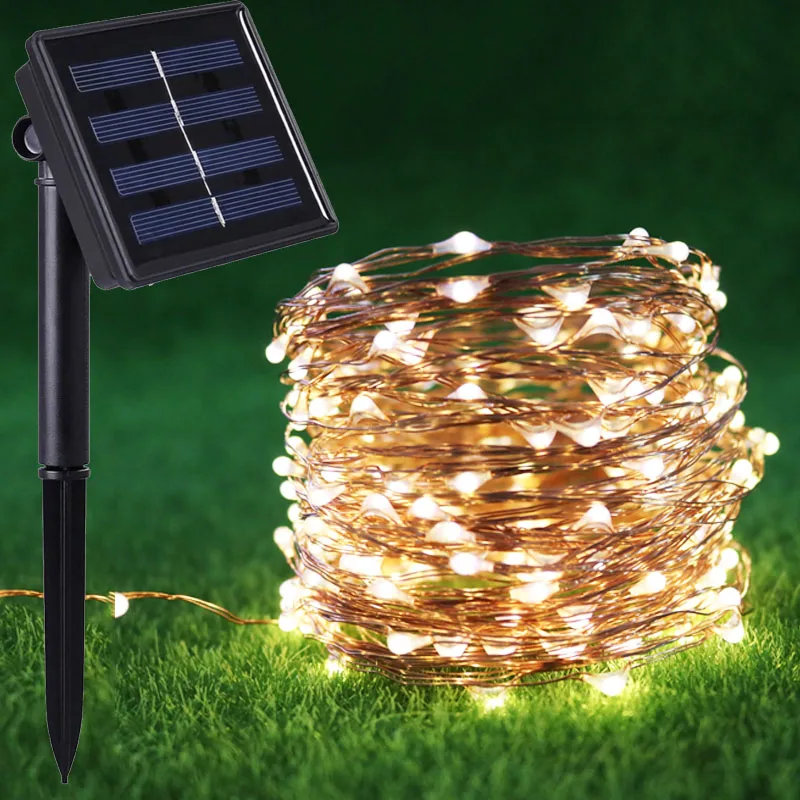 

10/20M 8Mode Copper Wire Waterproof Solar Garden Light Outdoor Solar Powered LED Fairy Lights Waterproof Christmas String Lights