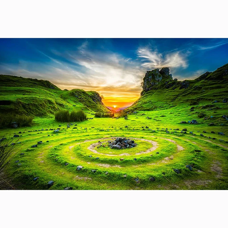 

5D DIY Full Square Diamond Painting Cross Stitch "Green circle" 3D Diamond Embroidery Rhinestone Mosaic Home Decor Gift
