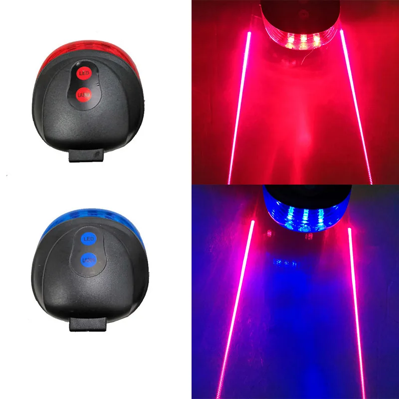 Top 5LED+2Laser Bicycle Lights Safety BikeTail Light MTB Bycicle Rear Light Lamp LED Bike Lights Flashlight For Cycling Accessories 0