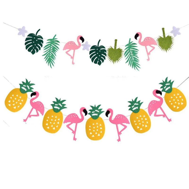 3 м ананас Фламинго тема вечерние баннер тропический лес гирлянда детский душ торт Топпер На День Рождения овсянка флаги для детей