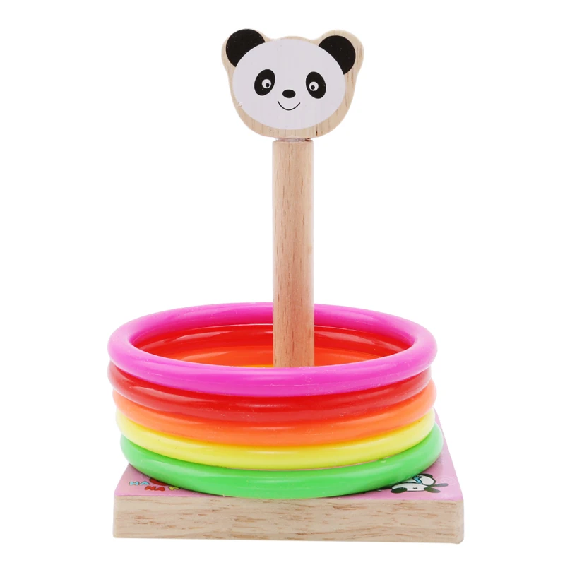 Деревянные игрушки животные бросали Кольца Развивающие игрушки для детей 3 лет Brinquedo Развивающие игрушки для детей - Цвет: panda