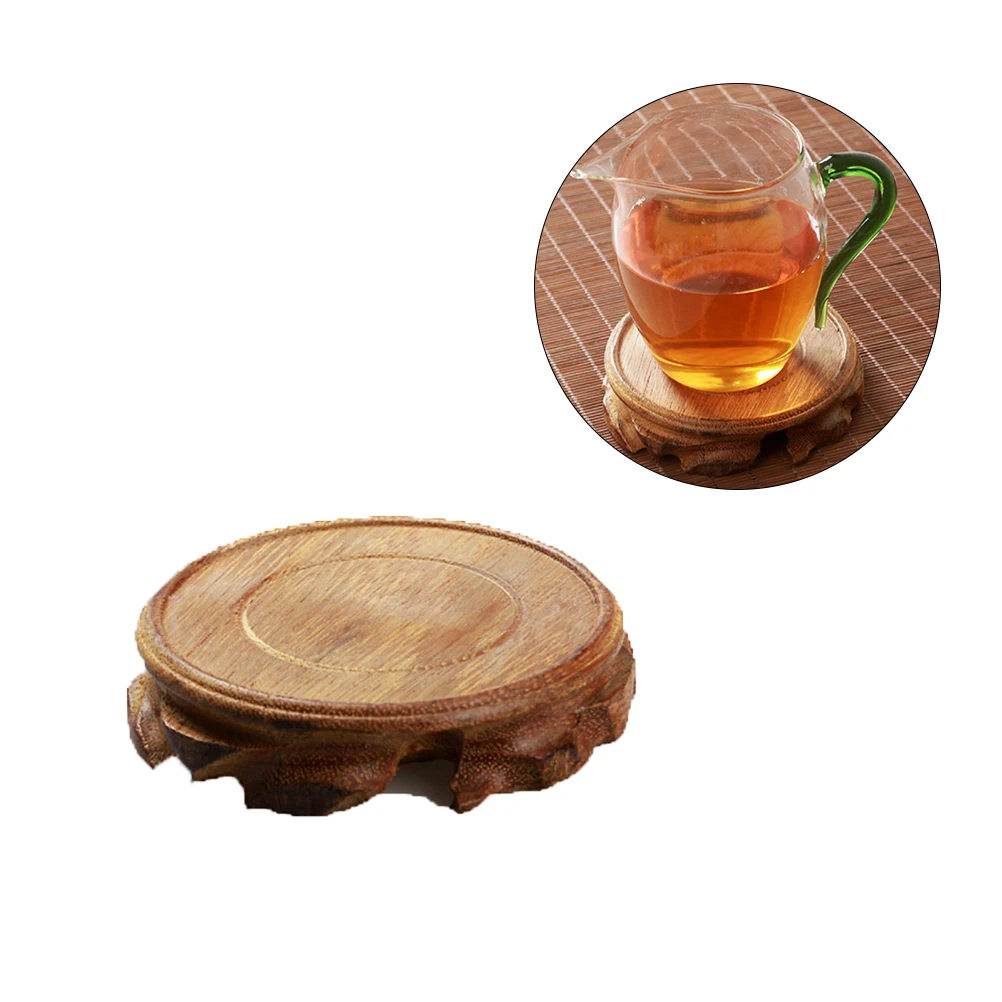 

1PC Wooden Round Cup Holder Coasters Heat Insulation Placemat Cup Holder Mat Pad