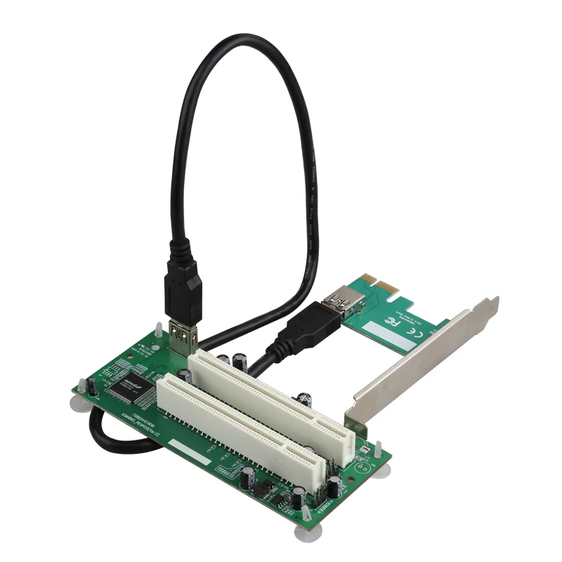 

DIEWU PCIe to Dual PCI Adapter Card PCI Express to PCO Slot Expansion Card USB 3.0 Add on Cards Converter