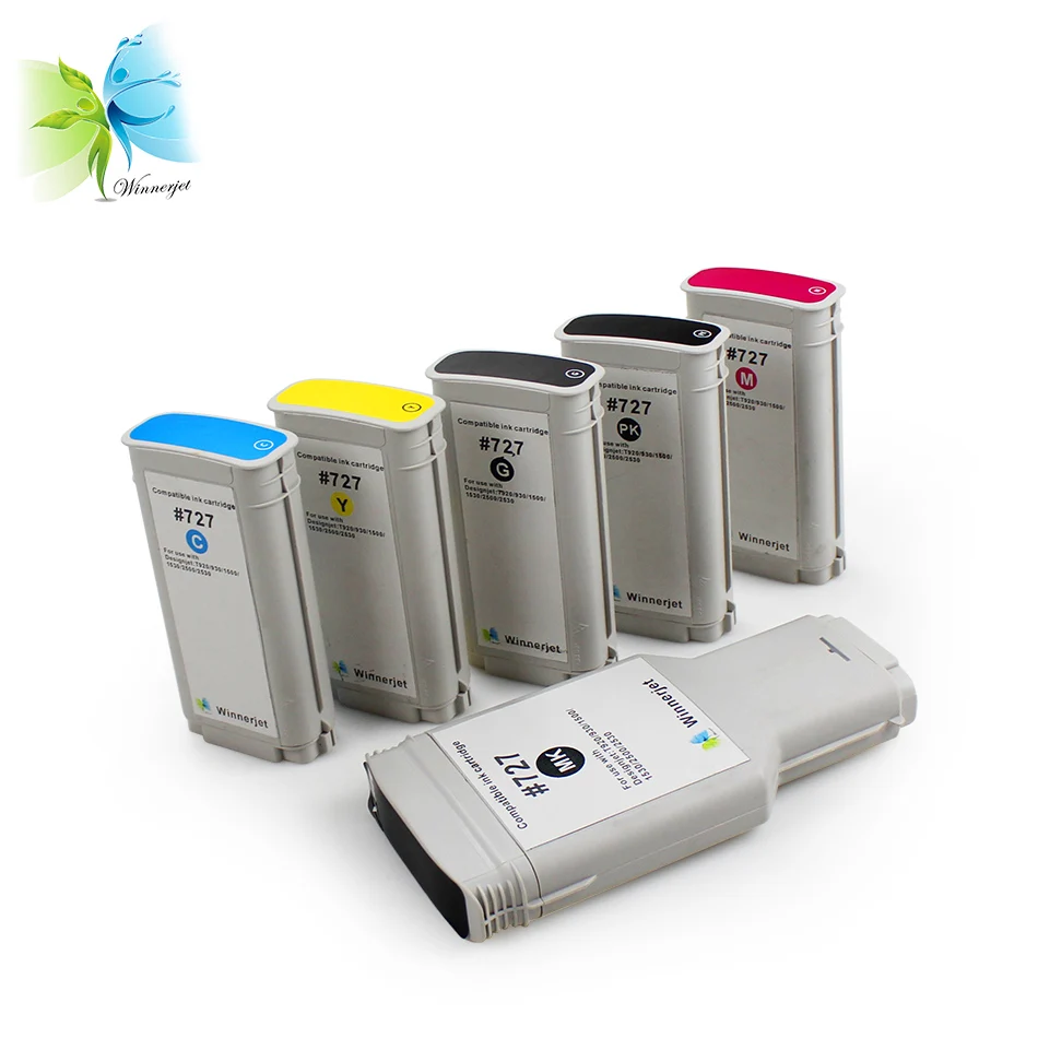 Winnerjet 727 full ink cartridge for HP designjet TT920 T930 T1500 T1530 T2500 T2530 printer ink