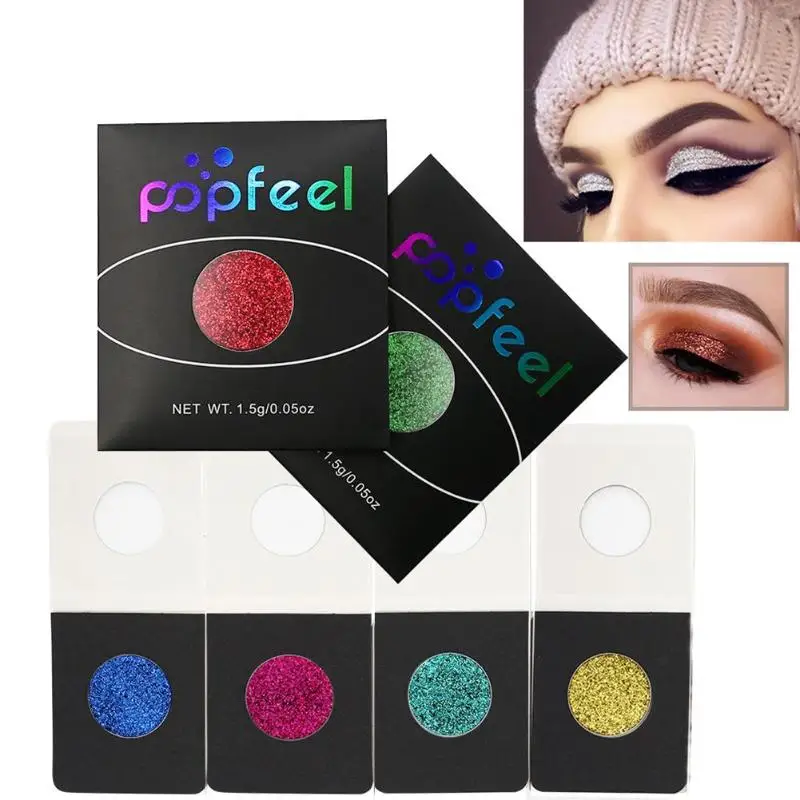 Popfeel 18 цветов блестящие тени для век Пудра макияжа алмазные макияж жемчужные