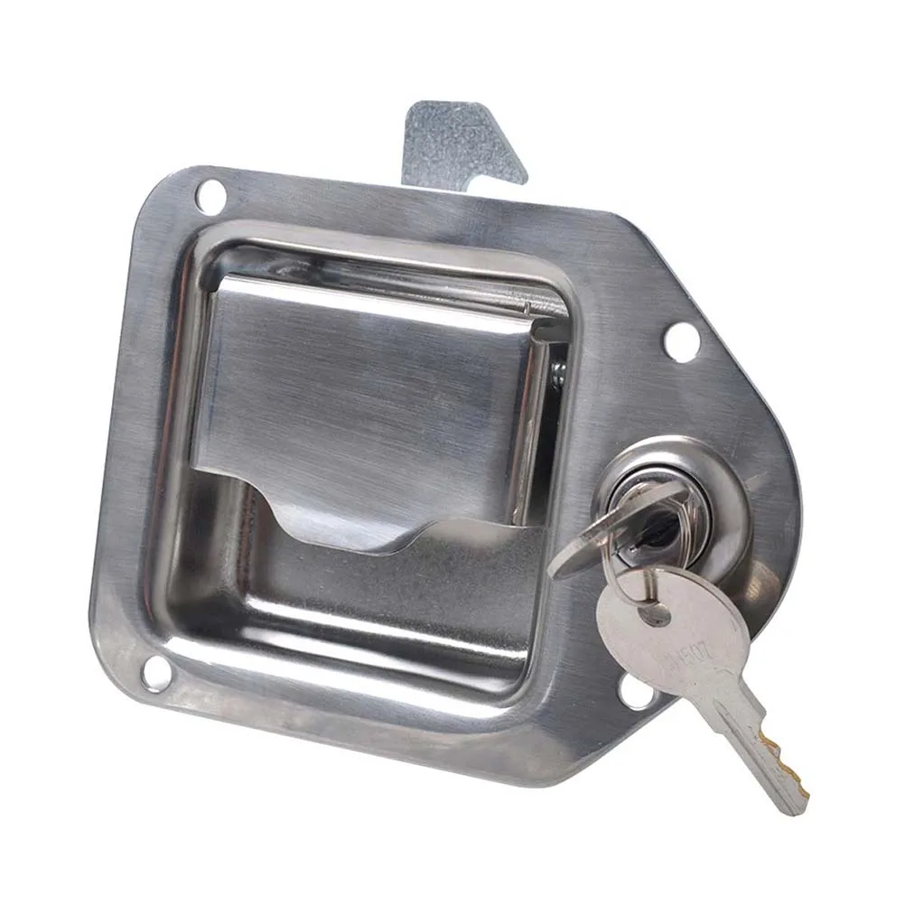 

Silver Trailer Tool Box Lock Anti-Theft Handle Lock Caravan Trailer Accessories Stainless Steel Hitch Locking Tool