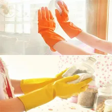 1 Pair Dishwashing rubber gloves Household waterproof laundry housework latex gloves Super Deals