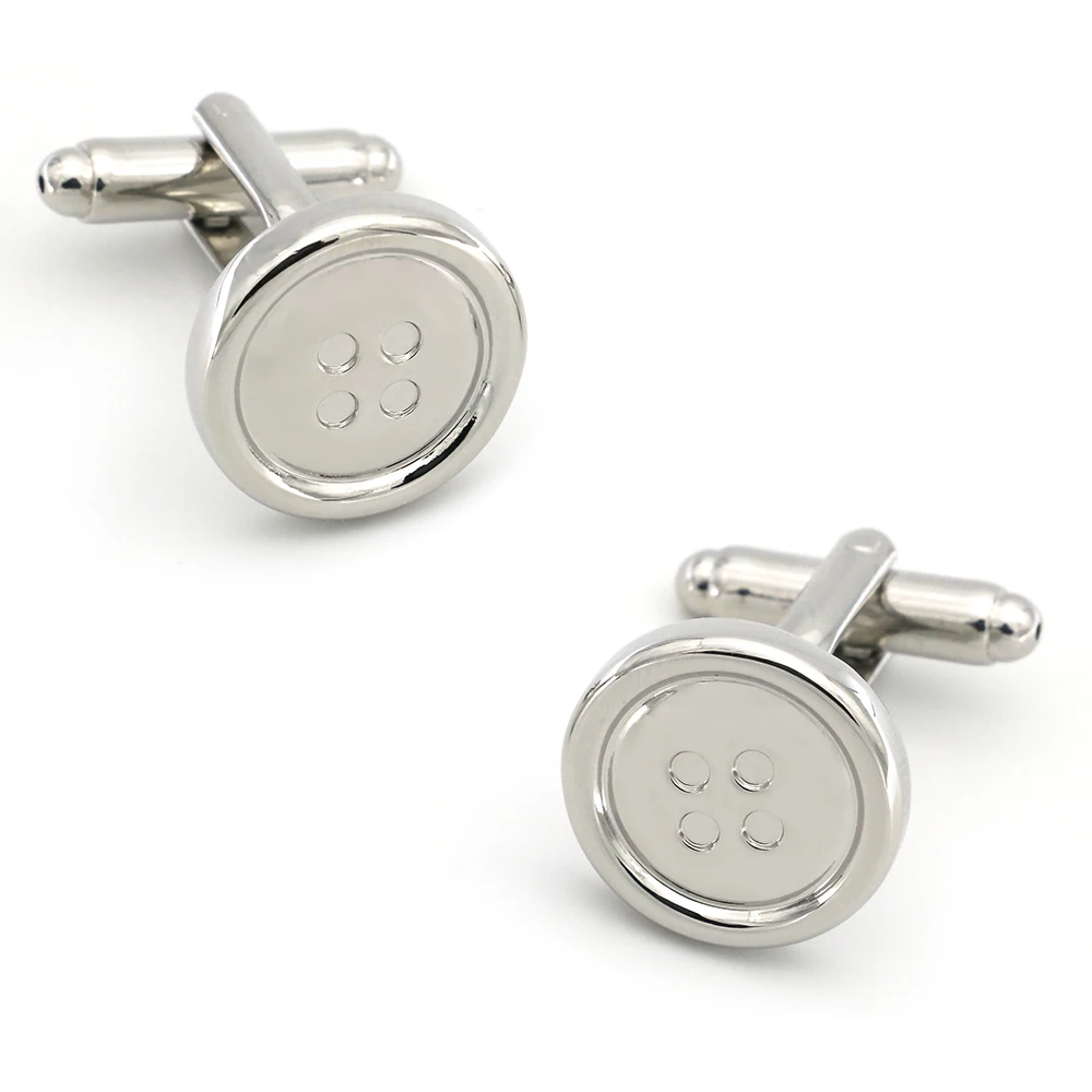Мужские кнопки дизайн запонки медный материал серебряный цвет | Украшения и