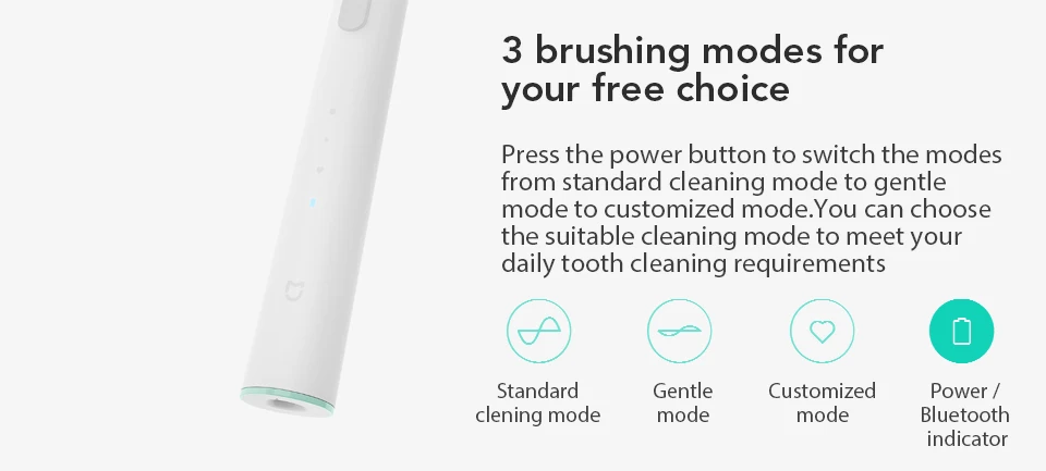 Xiaomi Mi Home Sonic Electric Tooth Mi Brush Wireless Charging IPX7 Waterproof Blouetooth with APP Control White (4)