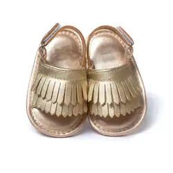 WEIXINBUY/Лидер продаж детские сандалии для летнего отдыха модные сандалии для девочек из искусственной кожи с кисточками Сабо обувь 7 цветов
