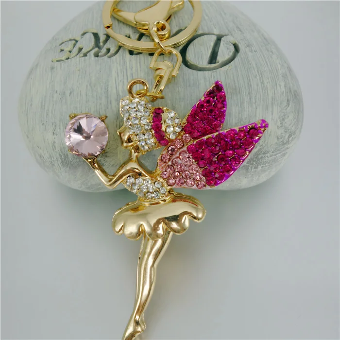 

Adojewello Jewelry Purse Charms Rhinestone Crystal Grace Fair Keychain Keyring For Car Handbag Chram Key Holder Wholesale