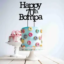 На заказ с днем рождения 70 семидесяти 70-х лет Топпер для торта персонализированное имя дерево/деревянный Топпер для торта на день рождения украшение