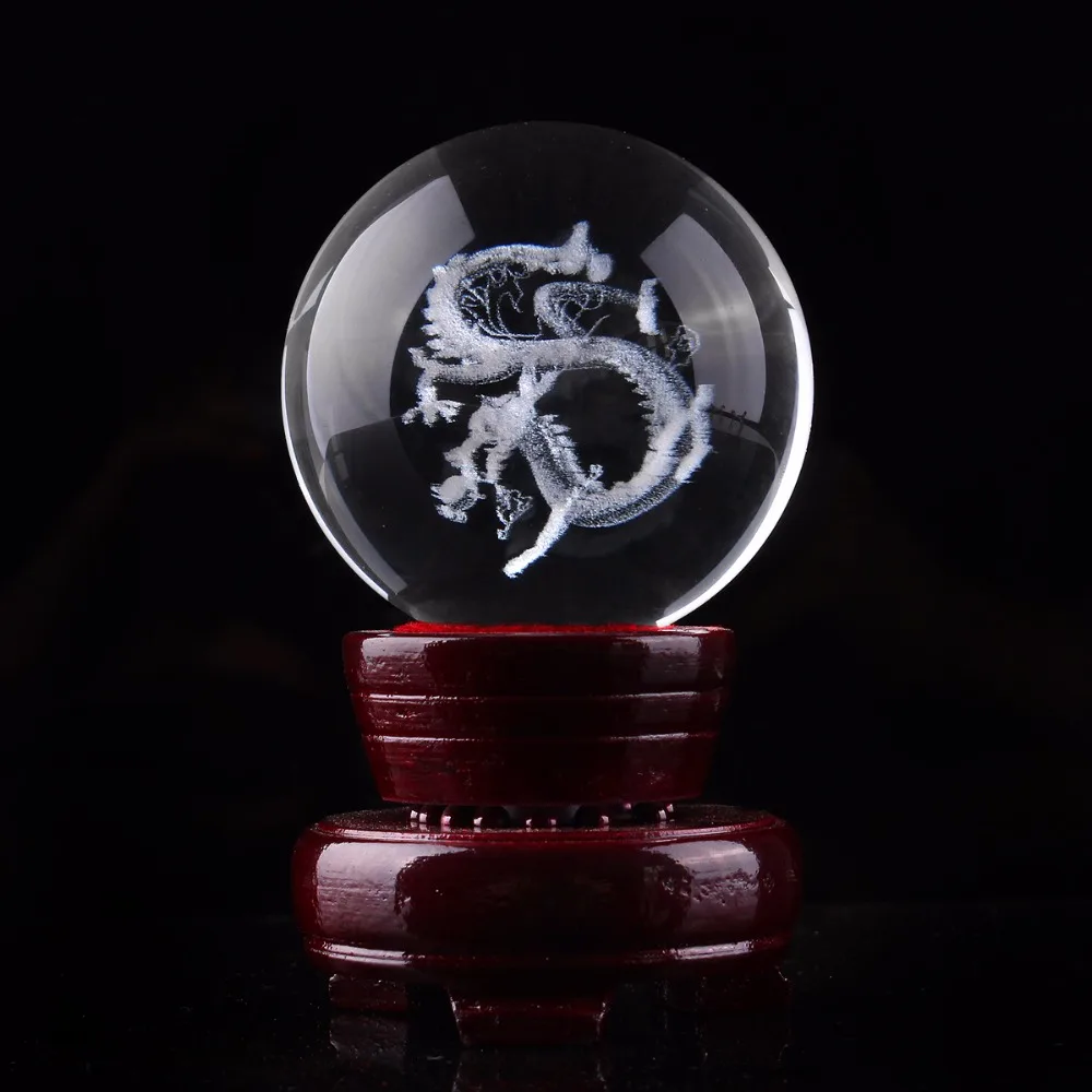 C& H 60 мм диаметр 3D лазерная гравировка кристалл дракона стеклянный шар Сфера домашний офис Декор Аксессуары День рождения Свадебные подарки