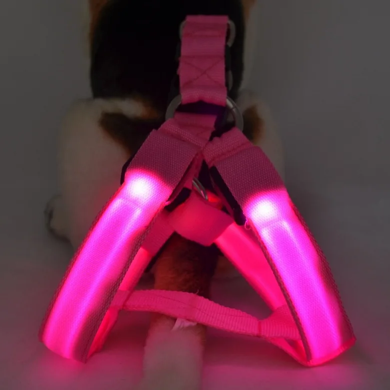 Светодиодный нейлоновый ошейник светодиодный светящиеся мигающие световые Собака Щенок Страховочная привязь с ремнем Поводок троса для домашних животных безопасный ошейник-веревка