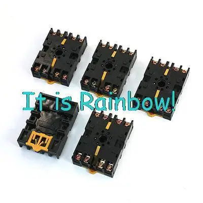 

Free Shipping 5PCS P2CF-08 10A 250VAC 8 Pin M4X20 DIN Rail Mount Relay Socket Base