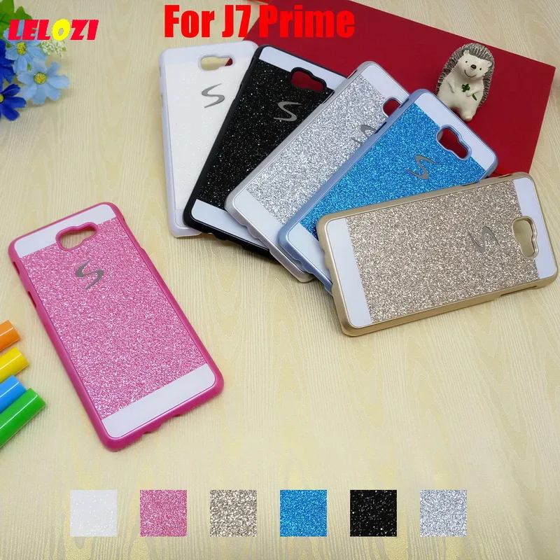 LELOZI Bling Shinning Glitter Hard PC Capinha Etui Case Cover For Samsung Galaxy J7 Prime Deluxe Gold Pretty Fashion Pink Blue | Мобильные