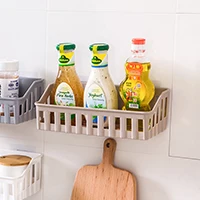 Coffee Ванная комната Кухня прямоугольная бесшовная настенная полая кухонная корзинка для хранения - Цвет: Coffee