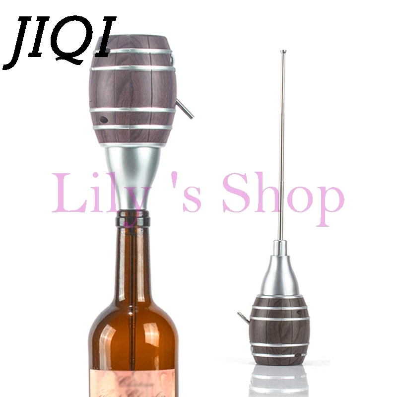 Electric Wine Pourer instant grape wine Decanter Pump Bar Cider dispenser Appliance Red Wine Aerator Wooden Barrel Bottle Design