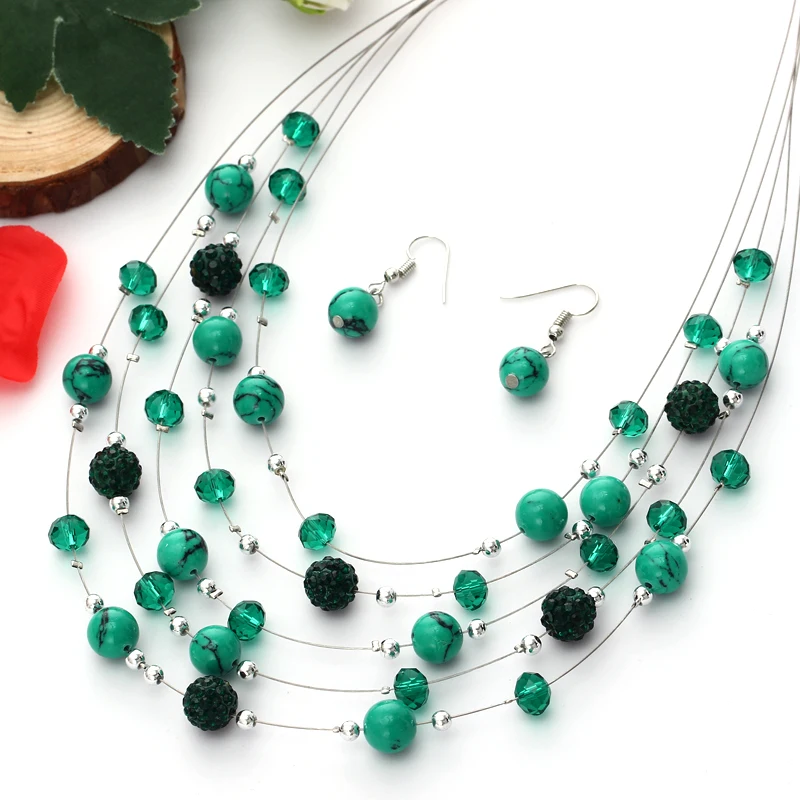 2018 классические ювелирные наборы коралловые Шамбалы бусины серебряная цепочка