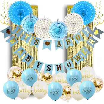 

1Set Blue Series It`s Baby Baby Shower Decorations for Boy decoration Birthday Party Decorations Adult