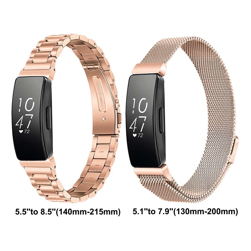 2 шт. в упаковке, Миланская петля, ремешок из нержавеющей стали для часов Fitbit Inspire/Inspire HR, ремешок для наручных часов, сменный ремешок, браслет