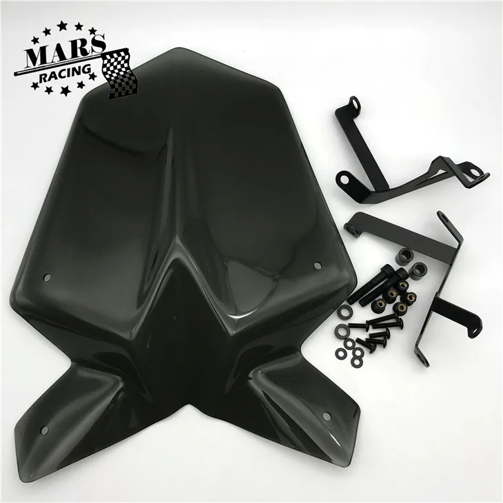 Windshield WindScreen Visor Viser Fits For KTM Duke 125 390 Duke125 Duke390 17 18 Double Bubble - Цвет: black