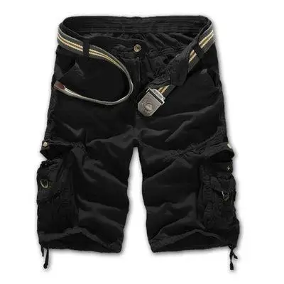 Модные мужские камуфляжные шорты s для мужчин Хлопковые Свободные повседневные шорты военные Карго короткие брюки для мужчин плюс размер P110 - Цвет: Black02