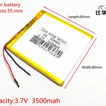 358085 3,7 V 3500 mah планшет общий полимерный литиевый аккумулятор gps, mp3, mp4, сотовый телефон, динамик