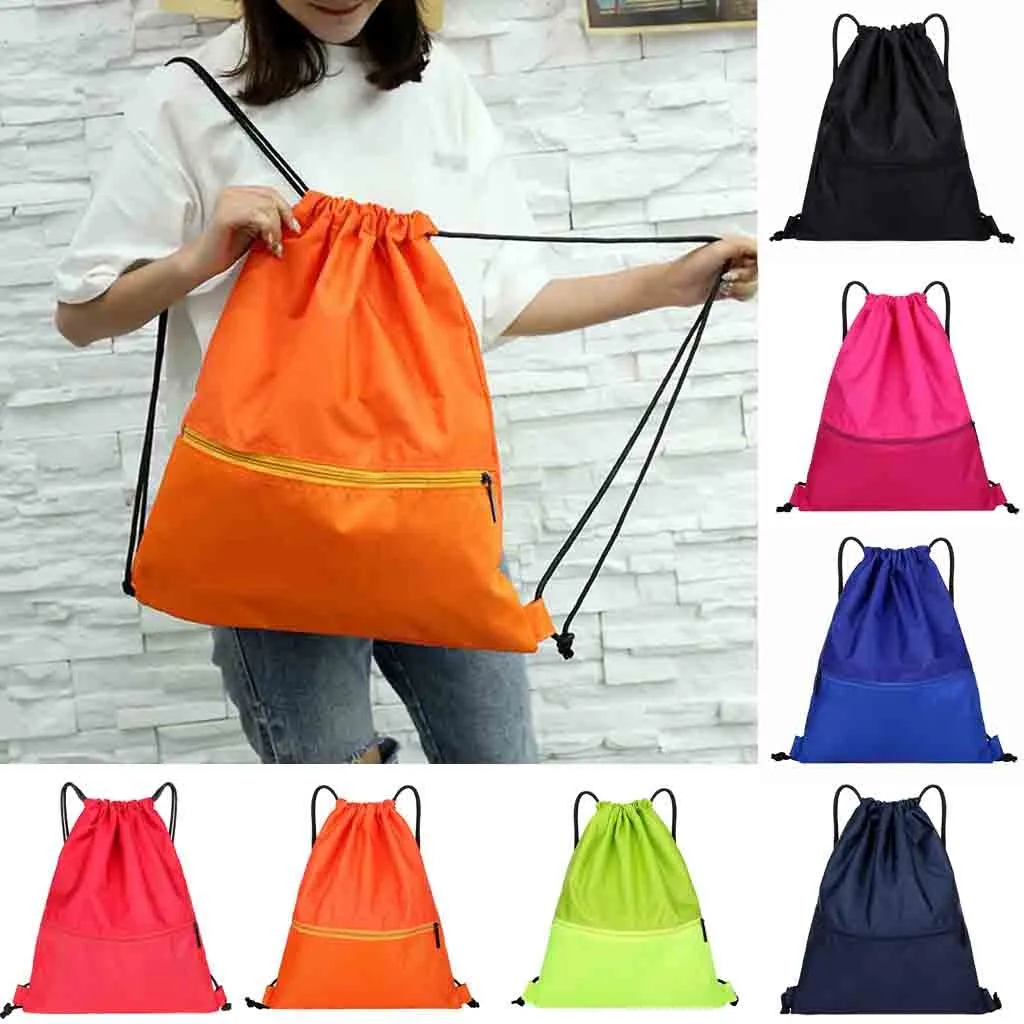 

2019 Beach Bag Outdoor Fitness Sport Bag Bundle Pocket Unisex Drawstring Bag backpack Borsa da donna con coulisse#30