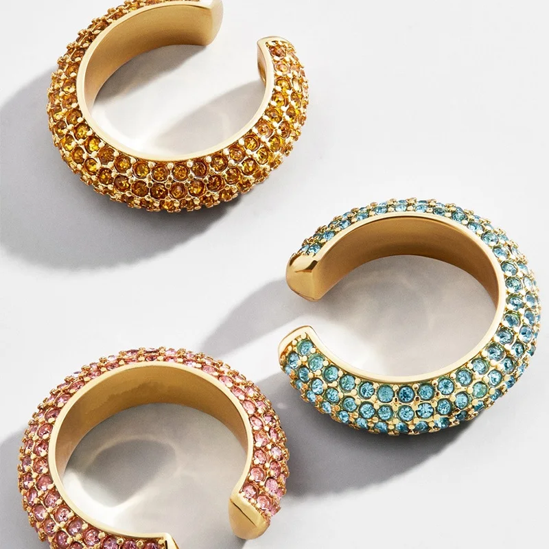 

JUJIA Vintage Earrings Full Crystal Ear Cuff Non Pierced Earrings New Fashion Women Stud Earrings Jewelry Brincos