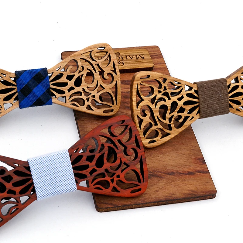 Fashion Apparel Accessories Boys Wooden Bow ties Kids Children Bowties Butterfly Cravat Wood tie bow tie