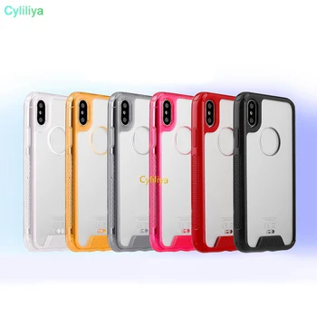 

500pcs Clear TPU + Acrylic Back Phone Case Transparent Cases Cover For iPhone X Xr Xs Max 8 7 6 6S Plus Samsung S8 Plus Note 8